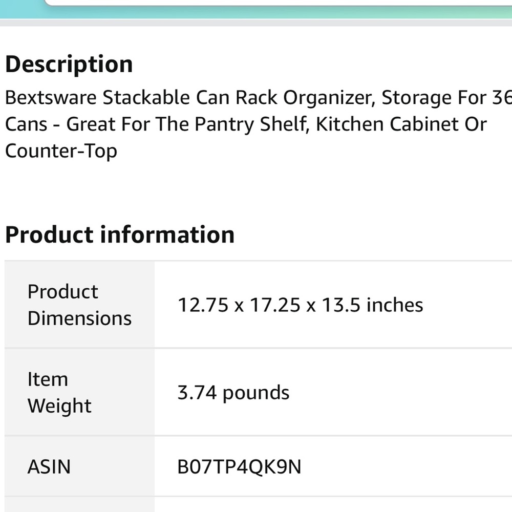 Stackable 3-Tier Can Rack Organizer/Color White/Material Metal - Picture 6 of 8